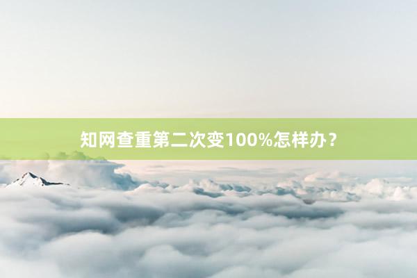 知网查重第二次变100%怎样办?