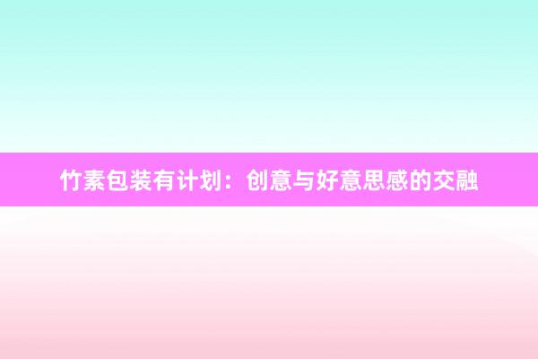竹素包装有计划：创意与好意思感的交融